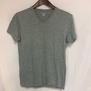 J Crew Women’s Heather gray v-neck shirt sleeve t shirt cotton slim wash…